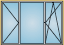 Окно трёхстворчатое с поворотно-наклонной и поворотной створками